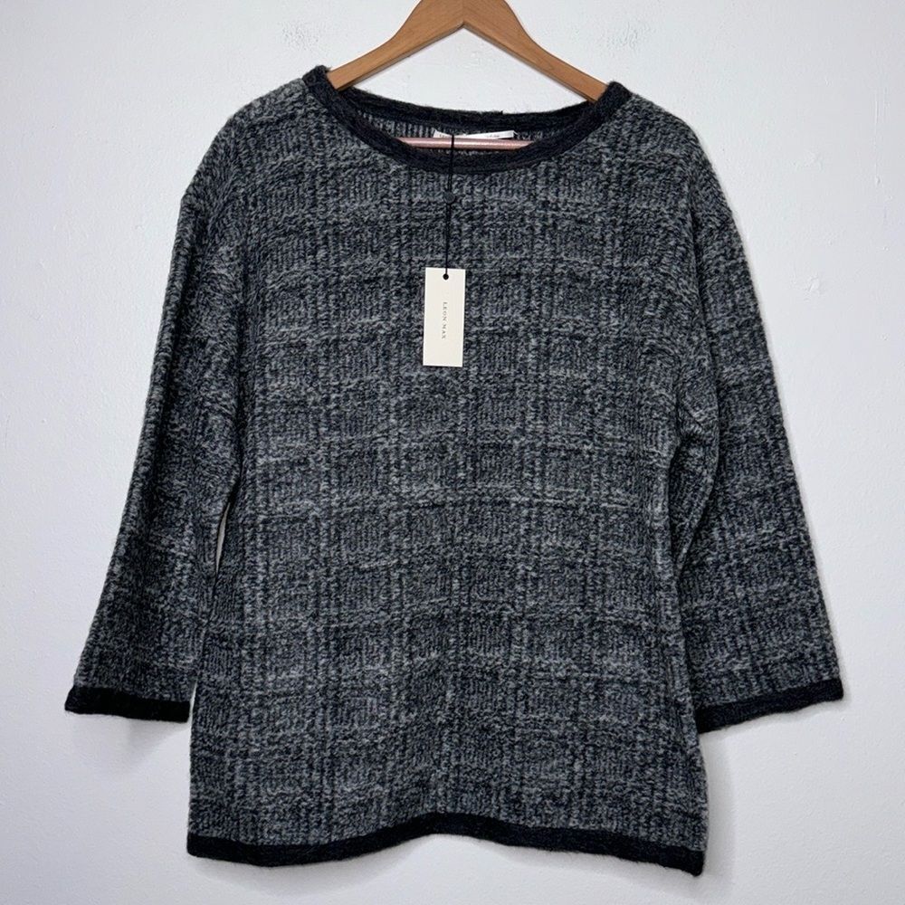 Leon Max Limited Edition Mohair Wool Blend Gray Sweater Size Medium
